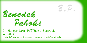 benedek pahoki business card